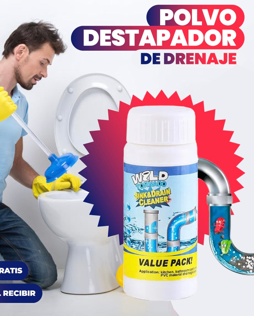POLVO DESTAPADOR DE TUBERÍAS LIMPIADOR DE TUBERÍAS CAÑERAS MD